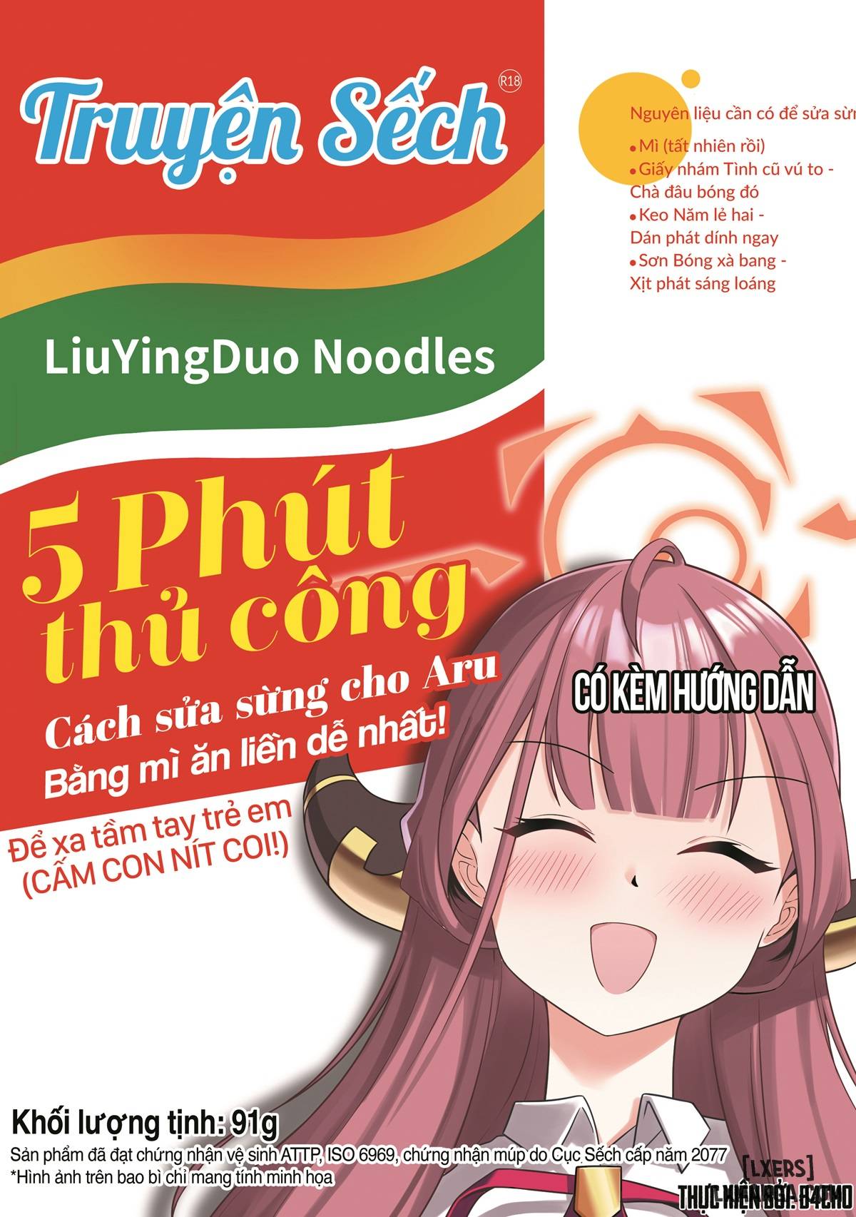 Truyện 5 Phút thủ công-Cách để sửa sừng cho Aru bằng mì tôm!